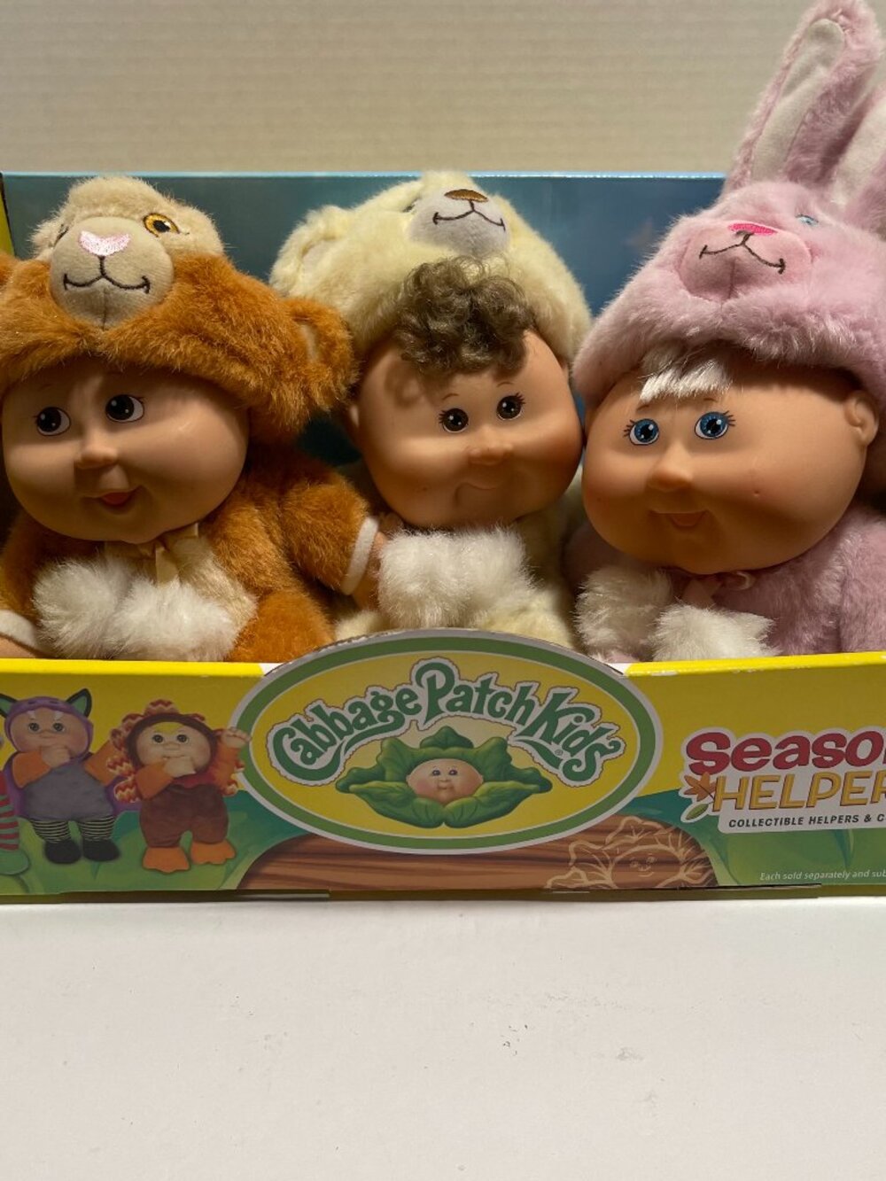 Cabbage Patch Kids Snugglies Lot of 3: Bunny, Lion & Bear Never Played with-Disp